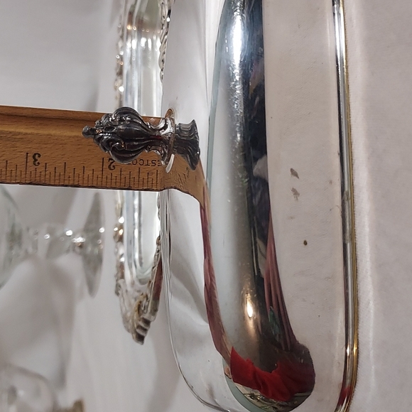 3pc Silver & glass Butter dish by Sheridan Silverplate vintage antique - Picture 12 of 15